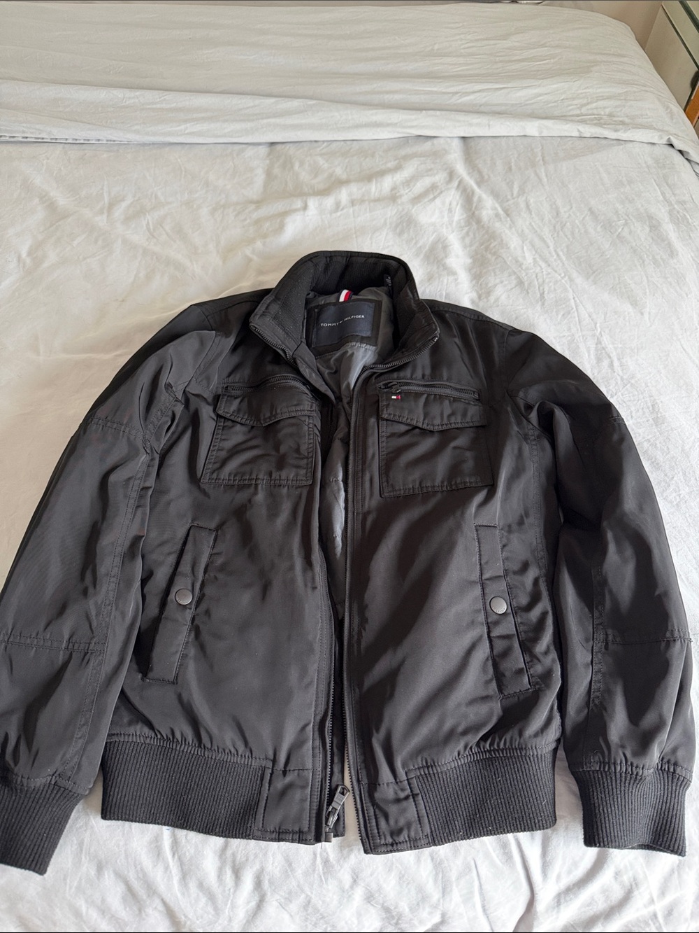Tommy Hilfiger Men's Black Zip Bomber Jacket